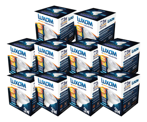 Lampara Led Dicroica 3w Gu10 Luxom Luz Fria X 10unidades