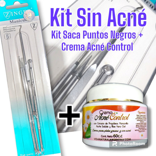 Kit Saca Puntos Negros + Crema Acne Control Piel Sin Granos