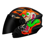 Capacete Aberto Personalizado Pro Tork Coyote Viseira Fumê Cor Preto Tamanho Do Capacete 60