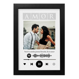 Quadro Leitor De Musica Do Casal Spotfy Amor Presente