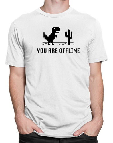 Camiseta T-rex Dinossauro Camisa You Are Offline Computação