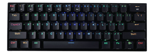 Teclado Para Jugadores Redragon Draconic K530rgb Qwerty Redragon Diy, Marrón, Inglés Estadounidense Y Negro Con Luz Rgb