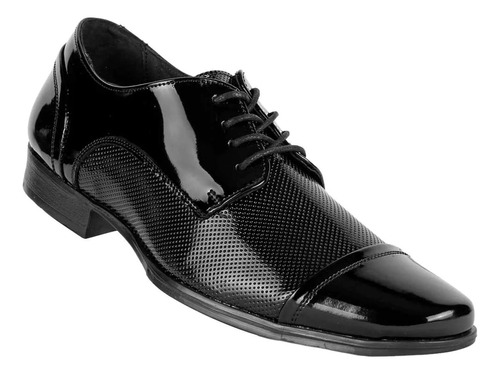 Zapato Negro Formal Hombre Grabado Fino A1514001a