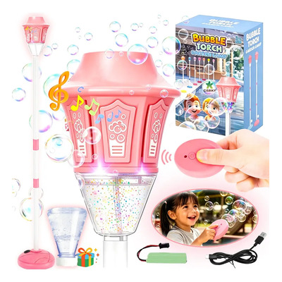 Cisbiky Máquina De Burbujas Para Niños Con Solución, Versión Actualizada Y Con Control Remoto,música Y Luces,soplador Automático De Burbujas,altura Ajustable, Fabricador De Burbujas,jardines,césped | MercadoLibre