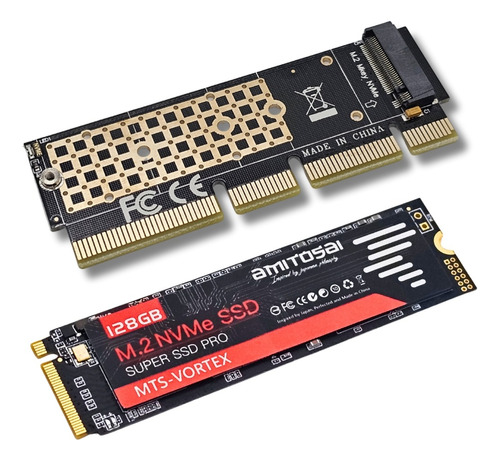 Disco Ssd 128gb Nvme Amitosai Mts-vortex+ Placa Pcie4816nvme