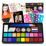 Kit De Pintura Facial Niños 20 Colores Base De Agua No...