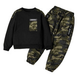 Moda Sudadera Camuflaje Niños Y Pantalones Casual .