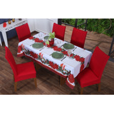 Toalha De Mesa Oxford Natal 8 Lugares 2,50 X 1,40m