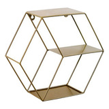 Estantes De Pared De Hierro Forjado Flotante Hexagonal,