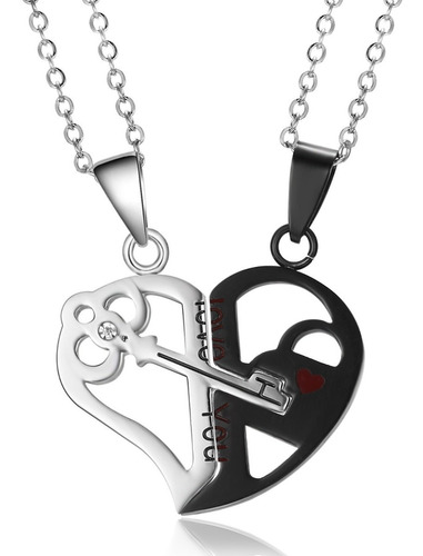 Collar 2 En 1 Yin Yang Master Key Of Heart I Love You Pareja