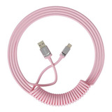 Cabo Enrolado Akko Rosa Usb C P/teclado