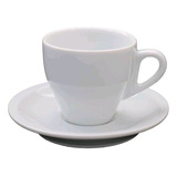 12 Xícaras Para Café Com Pires Em Porcelana Branca 50 Ml