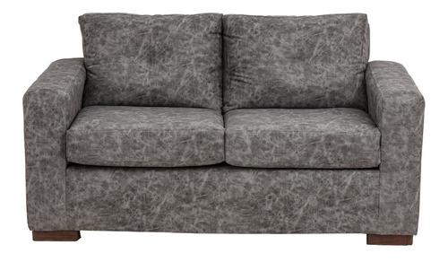 Sofa Franco 2 Cuerpos Cuero Auris Gris / Muebles América