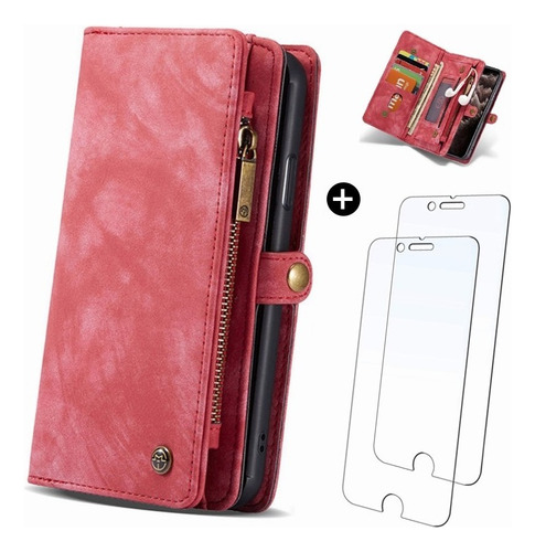 Funda De Cuero Para Huawei Carcasa Tipo Cartera Desmontable