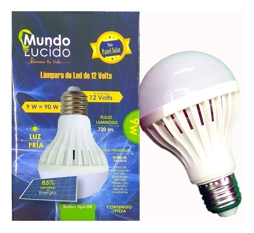 25 Pz Foco Led A 12v 9w Instalaciones Solares E26 E27 Sl9p