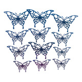 Mariposas 3d Pegatinas Pared, 12 Uds. Decoración Azul