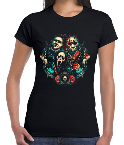 Playera Mujer Michael Myers, Jason Voorhees Y Ghostface #804