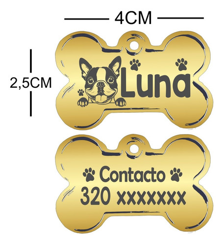 Placa Grabada Láser Para Mascotas Gatos-perros Personalizada