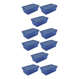 10cajas Contenedor Cajon Organizador Almacenamiento Apilable Color Azul Marino