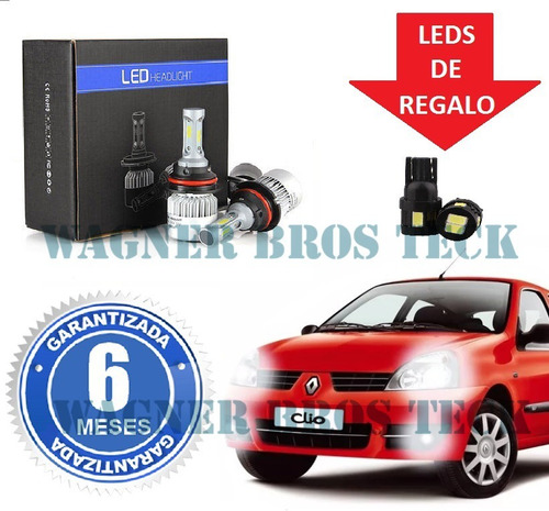 Kit Luces Led Cree H7 Renault Clio 2 16.000 Lms No Xenon