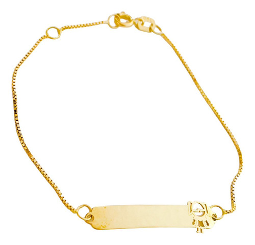 Pulseira Infantil Menina Em Ouro 18k Chapinha Chapa Linda