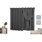 Cortina Janela Blackout Tecido Voil 5,00 X 1,30 Sala Quarto Cor Preto