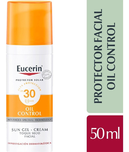 Eucerin Solar Gel Crema Oil Control Toque Seco Fps 30 X50 Ml