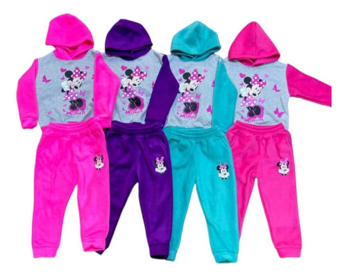 Conjunto De Niña Minnie Poleron Y Buzo En Polar