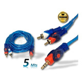 Cable Audio Estéreo 5 Metros Auxiliar Mini Plug 3.5 A 2 Rca