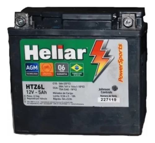 Bateria Heliar Honda Cg 150 Titan Es / Esd / Mix 2004 2015
