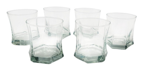 Vasos Whisky 6 Pcs Vidrio 8x8x8cm Alto 250ml