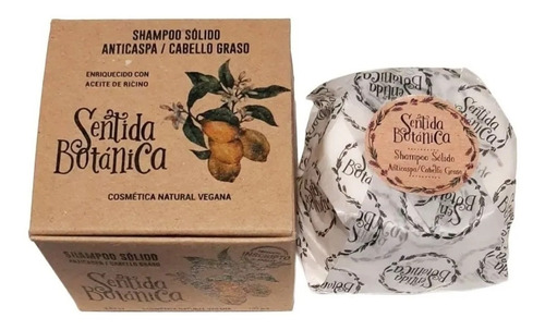 Shampoo Sólido Cabello Graso Anticaspa 100gr Sentidabotánica