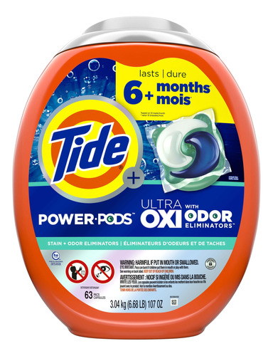 Tide Power Pods Ultraoxi Detergente Para Ropa 63capsulas