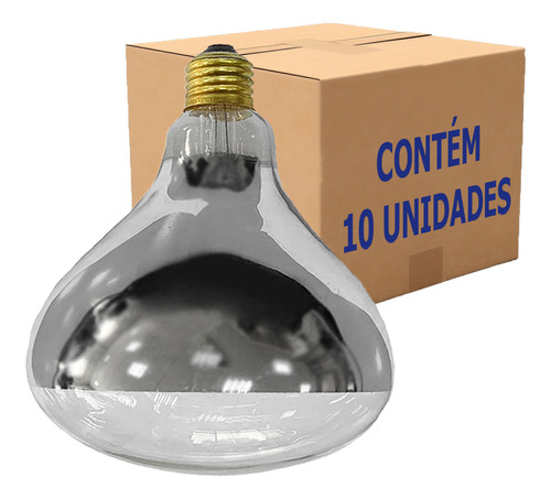 10 Lampada Secagem Infravermelha 250w 110v E27 Estufa Pintur