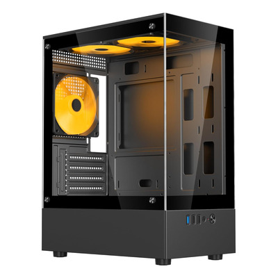Gabinete Gamer Com 3 Fans Lateral Vidro S/ Fonte Mid Tower