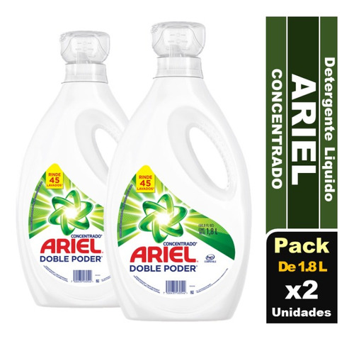 Detergente Ariel Liquido Concentrado Pack De 2 Unidades