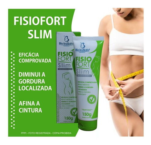  Kit 12 Creme Emagrecedor Bio Instinto  Fisiofort Slim Redução De Gordura Localizada 150 G