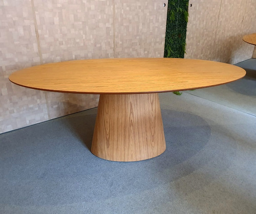 Mesa De Jantar Oval Cone  200x100 Mdf Madeira 