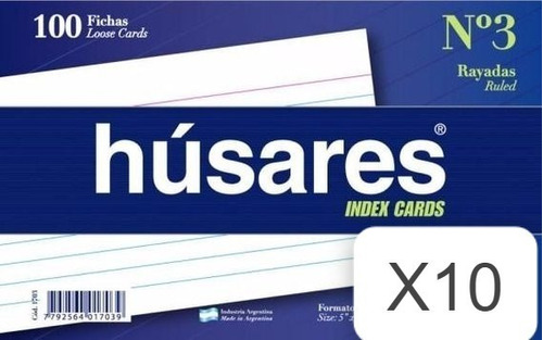 10 X 100 Ficha Rayada N°3 Husares 127 Mm X 203 Mm - 1703