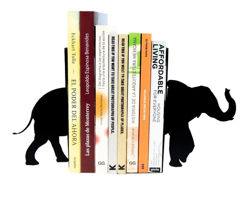 Sujeta Libros Con Diseño Decorativo De Elefante Acero