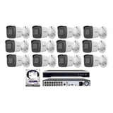 Nvr 16 Canais Hikvision Poe + 12 Cameras Ip Poe + Hd 4t