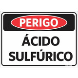 Placa Sinalização Perigo Ácido Sulfúrico 25x35cm