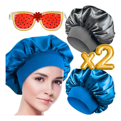 Gorro Satén Sombrero Seda Elástico Dormir + Antifaz Kit 3pz | MercadoLibre