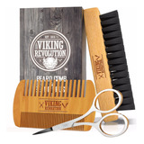 Set De Cepillo Y Peine De Barba Para Hombre Viking Revolu...