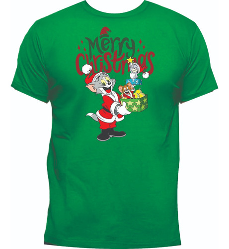 Camisetas Navidad Tom Y Jerry Merry Christmas Adulto Y Niño