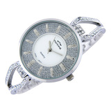 Reloj Montreal Mujer Ml866 Apliques De Strass Metálico