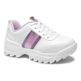 Tênis Feminino Pink Cats Chunky Manila Branco/ Rosa 