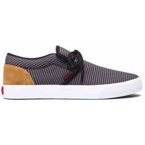 Tenis Supra Cuba Black Grey White Lineas