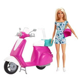 Muñeca Barbie Con Moto Y Patinete - Mattel