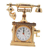 Estatua Decorativa De Reloj De Mesa Con Teléfono Vintage, O
